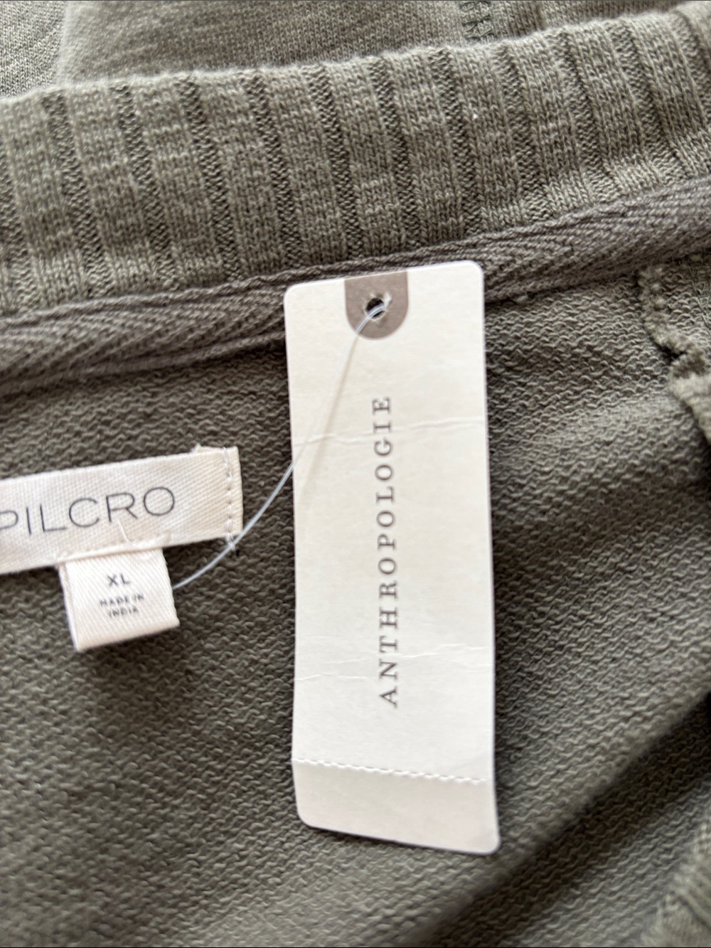Pilcro/Anthropologie V-Neck Graphic Flea Market Sweatshirt in Pine Size XL. NWT - Picture 9 of 11